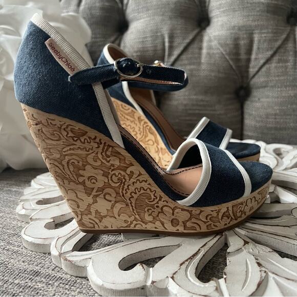 See by Chloe Platform Wedge Sandals Shoes Women’s 37 US 7 - Picture 2 of 14